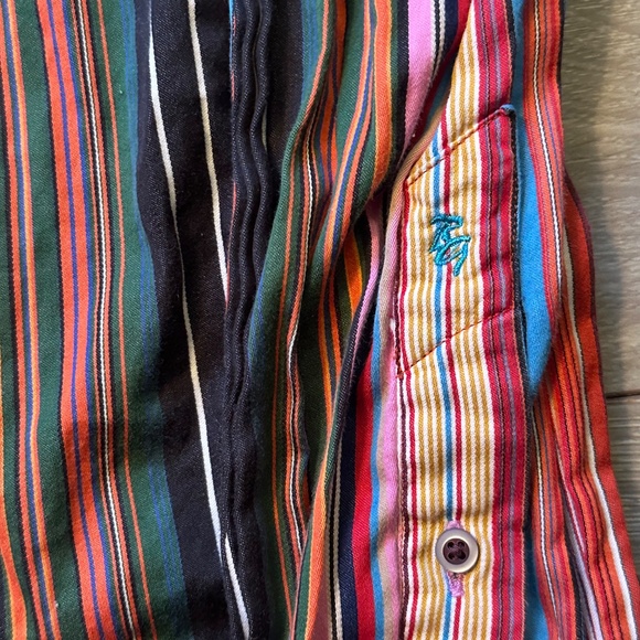 Robert Graham Pinstriped Multicolour Limited Edition Shirt - Picture 3 of 4